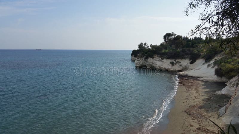 The beautiful Governor`s Beach Limassol in Cyprus royalty free stock images