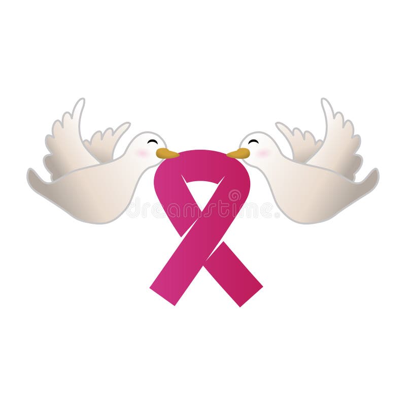 gołąbki z nowotworu piersi symbolem w belfrze