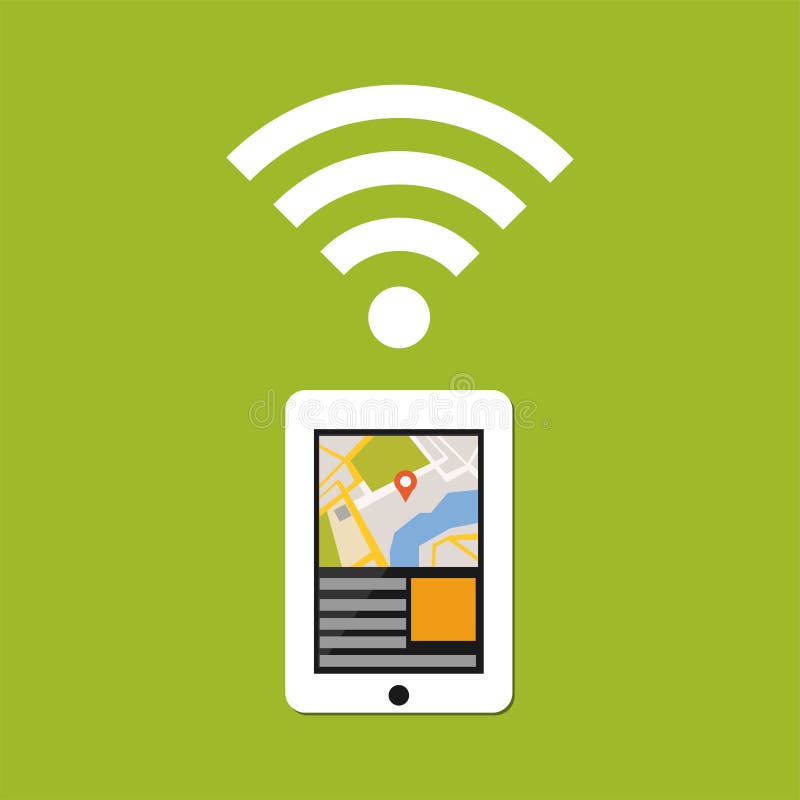 GPS-Anwendungstechnologie Bewegliche Technologie vektor abbildung GPS-Anwendungstechnologie Bewegliche Technologie vektor abbildung