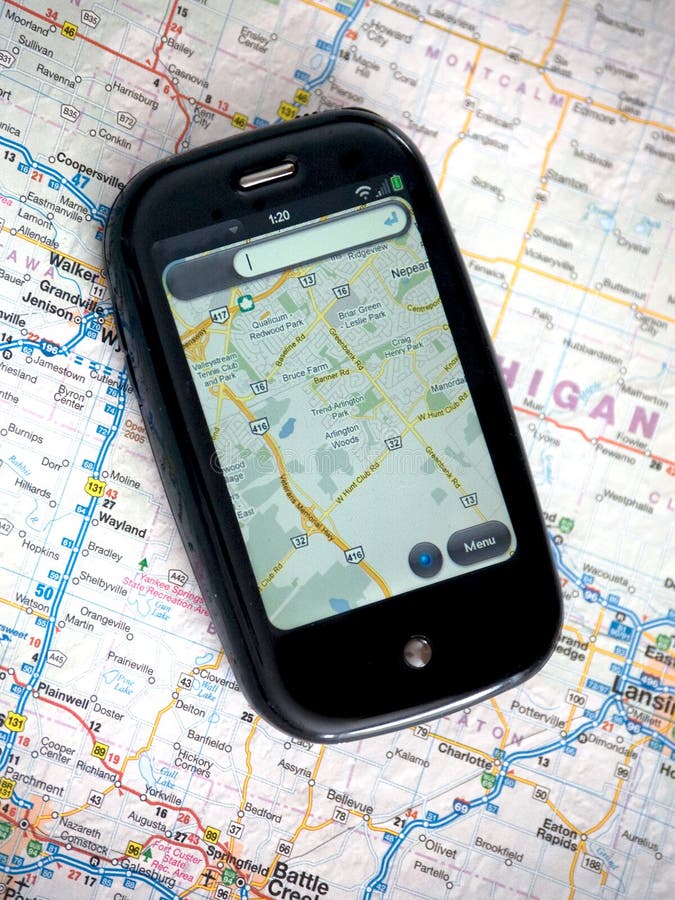 GPS Cellphone stock foto. Image of vertoning, amerika - 17779562