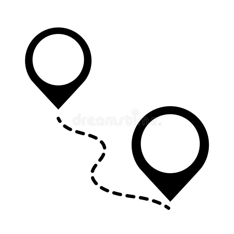 Gps Navigation Location Pointer Tracking Silhouette Style Icon Stock