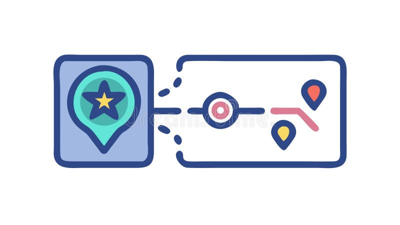 GPS Navigation Map with Multiple Location Pins Vector, vector design Generative AI stock illustration