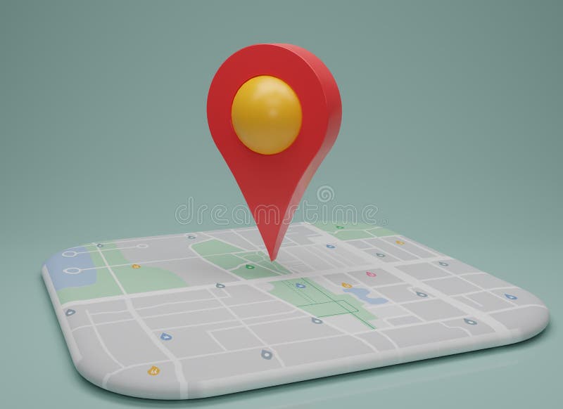 GPS. navigator pin checking with map on light green background. Location pin, location map, location icon. 3d rendering vector illustration