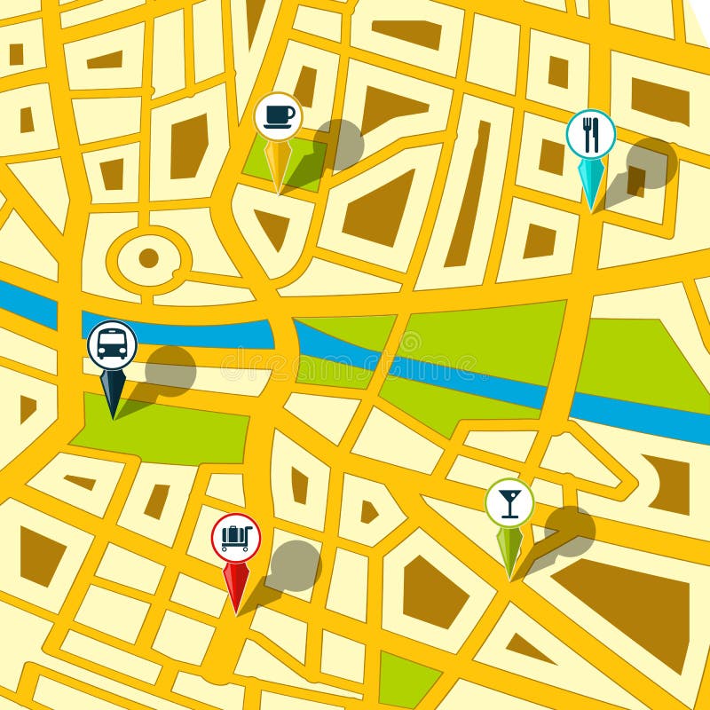 GPS street map vector illustration