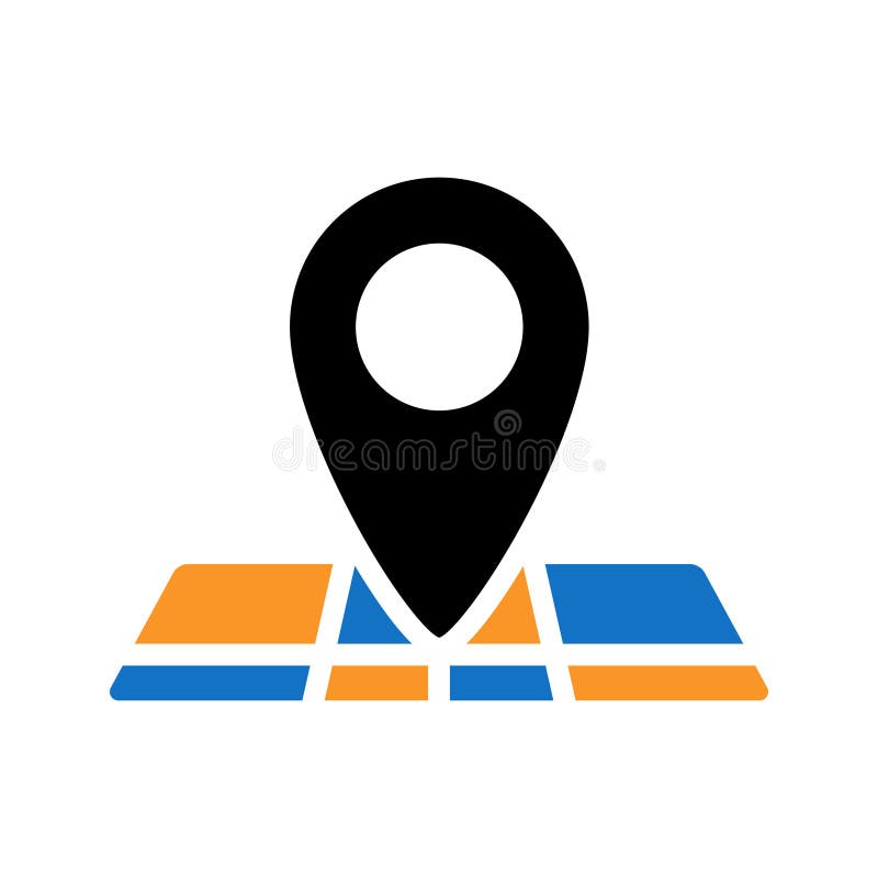 GPS vector icon. Black map pin icon. Linear icon of a location pin marking royalty free illustration