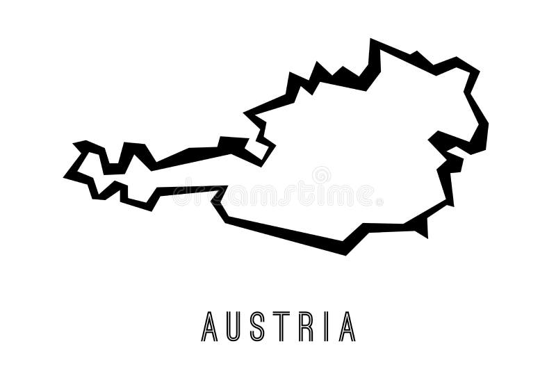 Áustria simplificou o mapa ilustração do vetor. Ilustração de europeu -  100123873