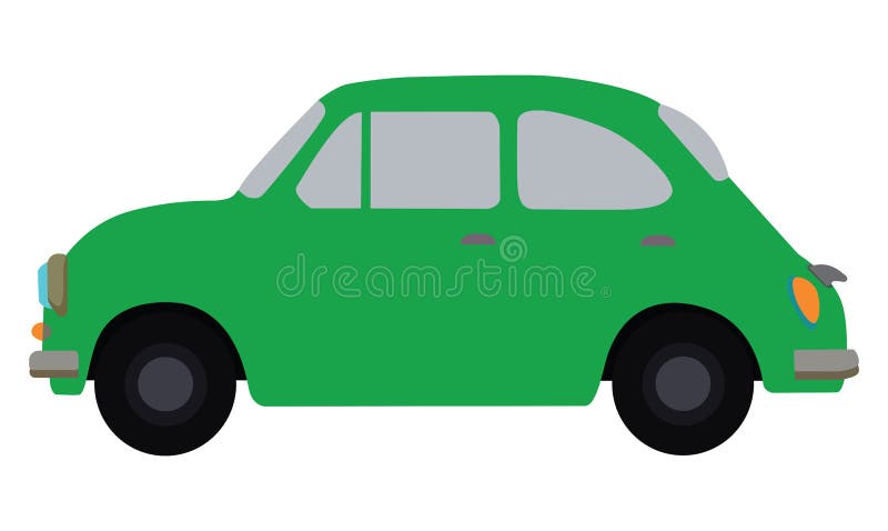 Grünes Auto Mit Augen- Und Mundkarikatur Vektor Abbildung