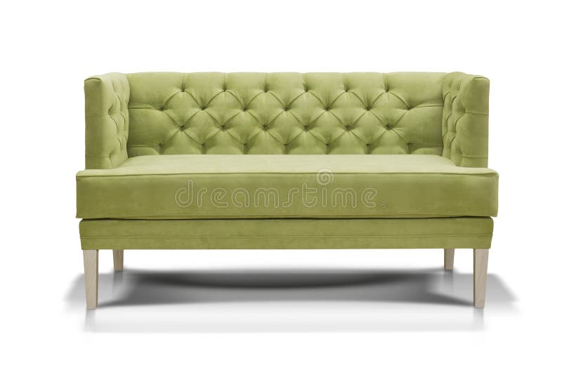 Grünes Sofa Getrennt Auf Weißem Hintergrund Stockfoto - Bild von  erfrischung, exklusiv: 65742936