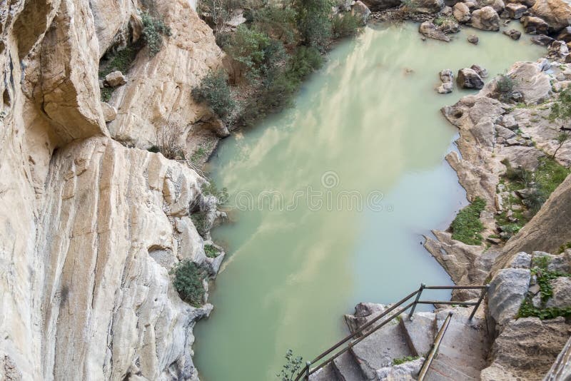 'Gr Caminito del Rey' (Weinig Weg van de Koning), het Meeste Gevaar van de Wereld stock foto 'Gr Caminito del Rey' (Weinig Weg van de Koning), het Meeste Gevaar van de Wereld stock foto