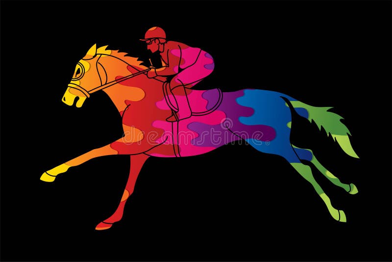 única linha contínua desenho jovem jóquei a cavalo. cavalo de corrida com  jóquei. campeão. passeios a cavalo. esporte equestre. jóquei montando cavalo  pulando. uma linha desenhar ilustração em vetor design gráfico 23657493