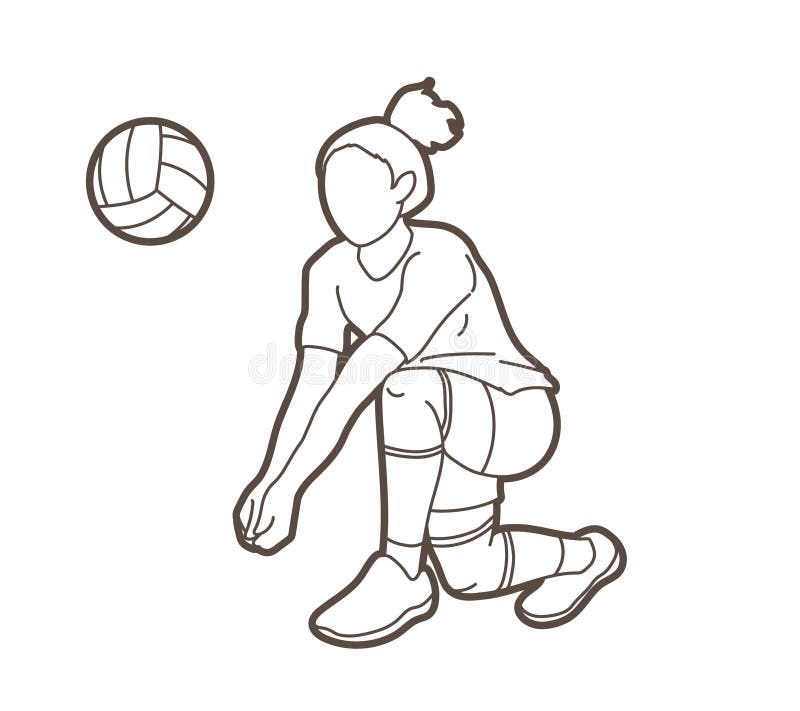 Resultado de imagem para MULHERES JOGANDO VOLEI = DESENHOS