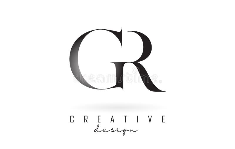 Gr g eller logotyplogotypkoncept för teckendesign med serikteckensnitt och vektorillustration för elegant stil