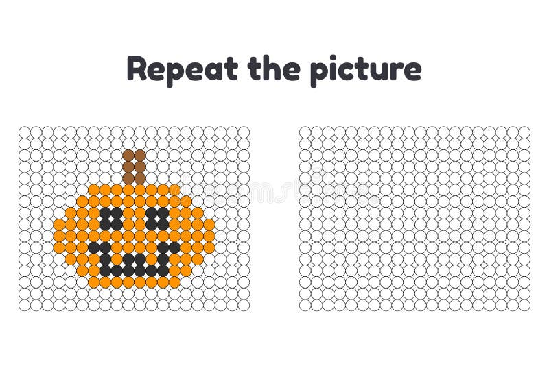 gra dla Preschool dzieci Powtarza obrazek Maluje okręgi halloween Bania ilustracji gra dla Preschool dzieci Powtarza obrazek Maluje okręgi halloween Bania ilustracji