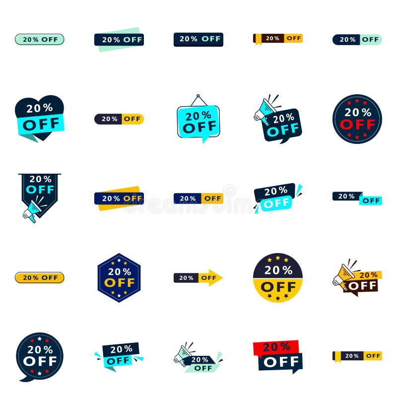 Grab Customers Attention with Our Pack of 25 20 Off Sale Banners Stock