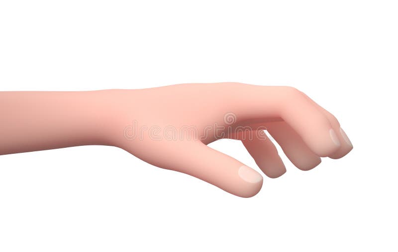 Grabbing Hand Gesture. 3D Cartoon Character Stock Illustration -  Illustration of background, grab: 227335865