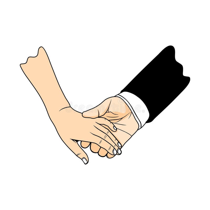 Grabbing Your Partner S Hand, Holding Hands Vector Illustration Stock