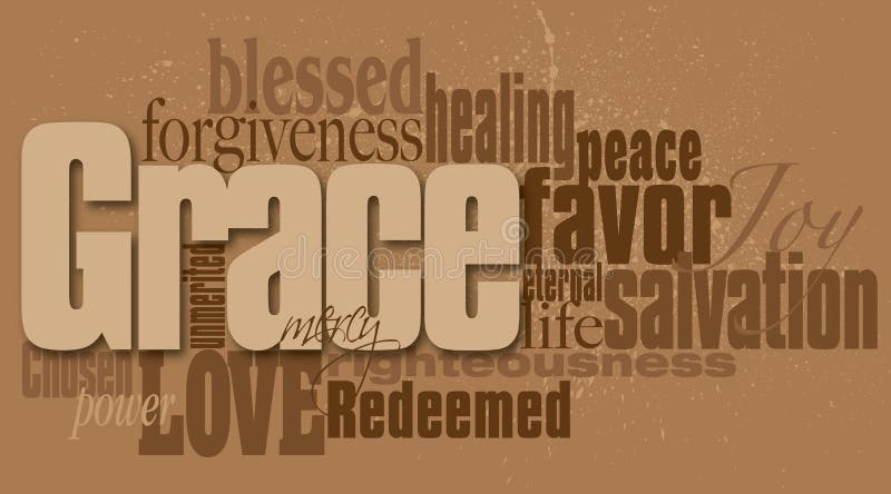Grace word graphic montage stock vector. Illustration of 