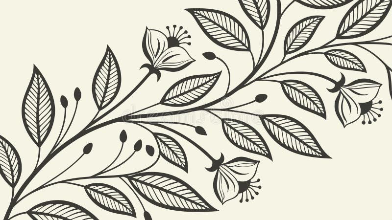Graceful Botanical Branch with Leaves and Berries Vector, Nature Art, vector design Generative AI vector illustration