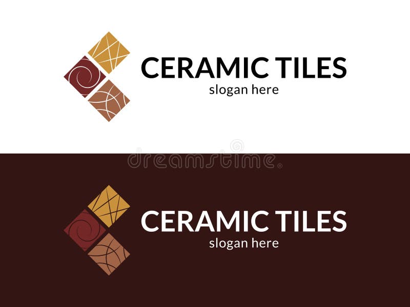 Graceful Ceramic Tiles Logo Stock Illustration Illustration of home
