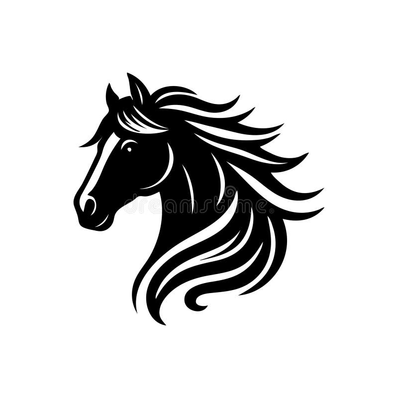 Graceful Horse Head Silhouette Vector for Elegant and Dynamic Designs royalty free illustration