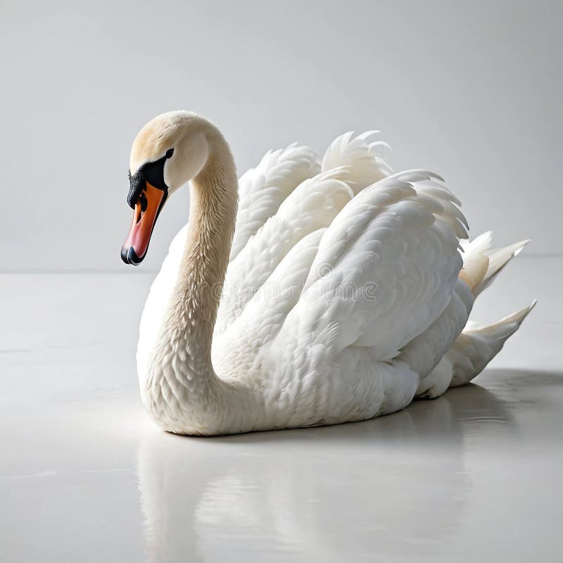 Graceful Image of a Swan with Pristine White Plumage and Serene Presence royalty free stock images