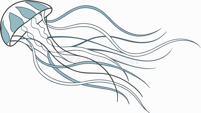 Graceful Jellyfish Aquatic Life Underwater Vector, vector design Generative AI vector illustration