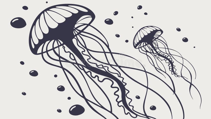 Graceful Jellyfish Aquatic Life Vector Illustration, vector design Generative AI vector illustration