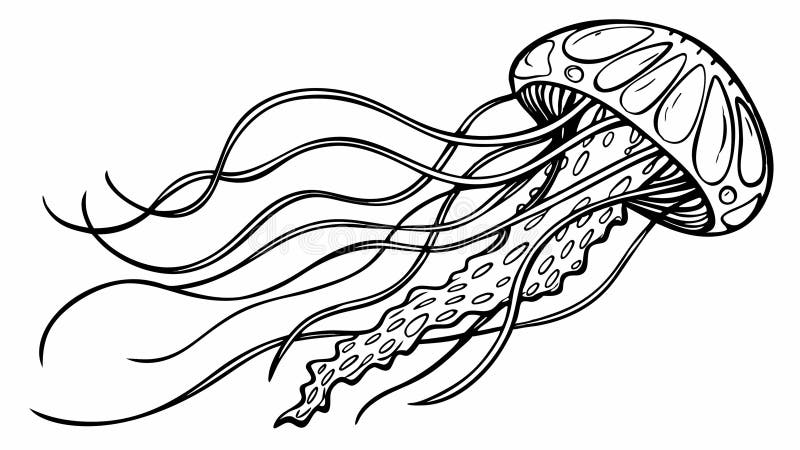 Graceful Jellyfish Floating, Ocean Life Serene, vector design Generative AI royalty free illustration