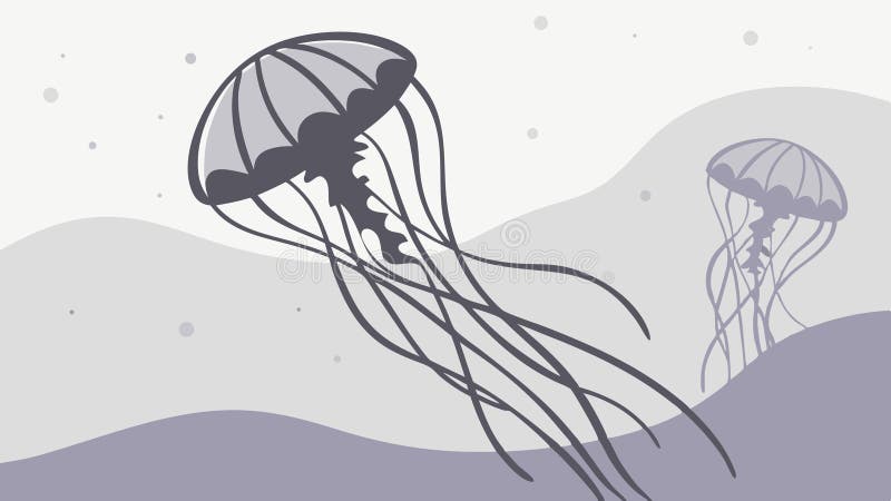 Graceful Jellyfish Vector. Ocean Life Illustration. vector design Generative AI royalty free illustration
