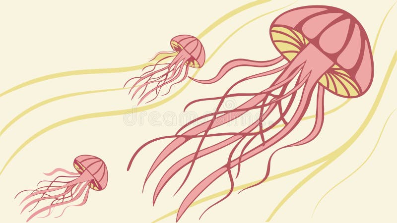 Graceful Pink Jellyfish Floating Serene, vector design Generative AI vector illustration