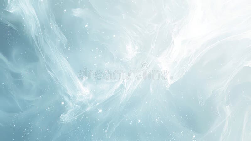 Graceful swirling white particles on a light blue background create a mesmerizing sense of movement and depth. Evoking elegance and tranquility. Perfect for spa. Wellness. Beauty. Or fashion projects AI generated