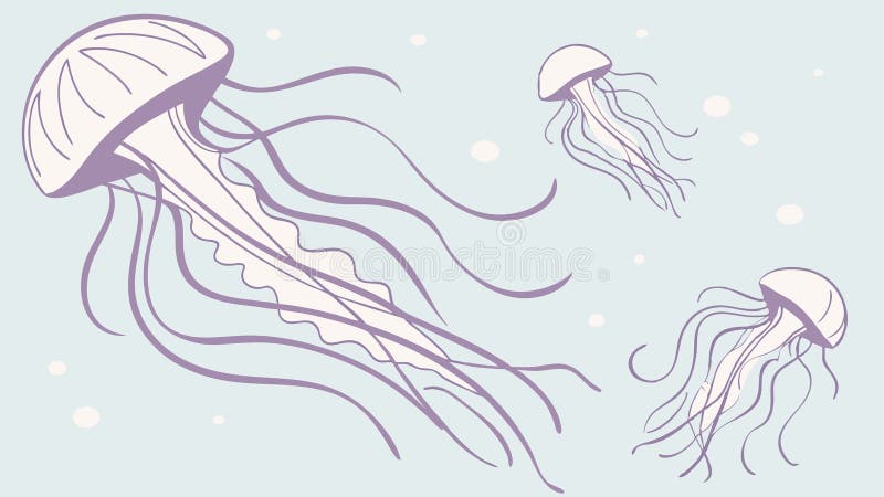 Graceful Underwater Jellyfish. Marine Life Vector Illustration, vector design Generative AI stock illustration