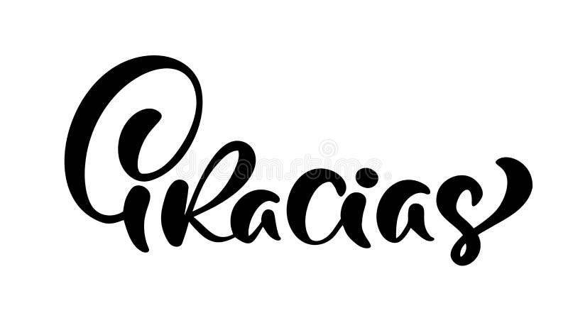 Gracias Hand Written Lettering. Modern Brush Calligraphy. Thank You in ...