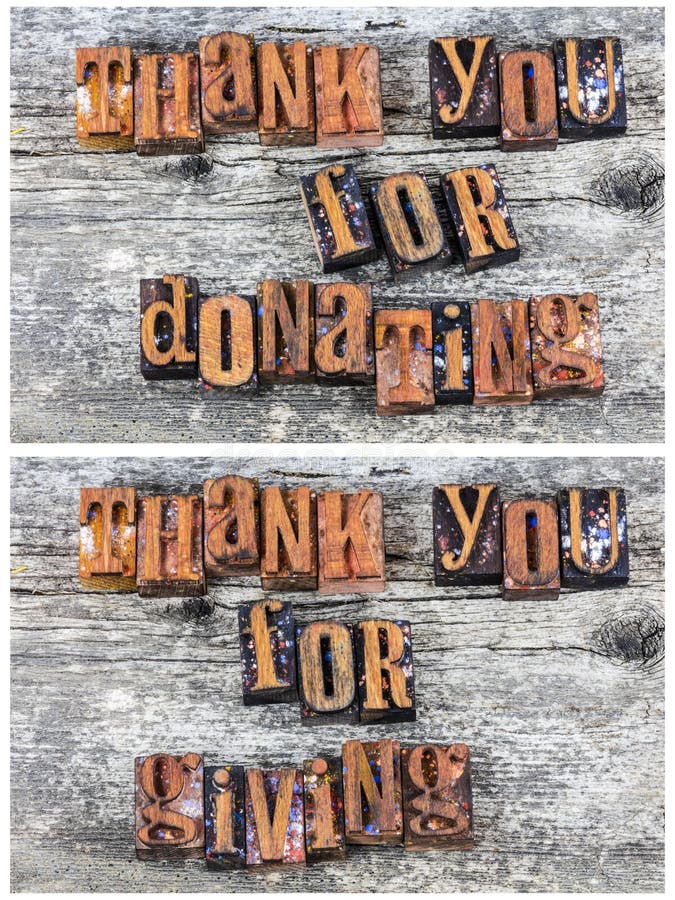 Thank you for donating thanks giving volunteering donate give share sharing help helping message concept letterpress typography thankful charity purity letters block barn wood collage. Thank you for donating thanks giving volunteering donate give share sharing help helping message concept letterpress typography thankful charity purity letters block barn wood collage.