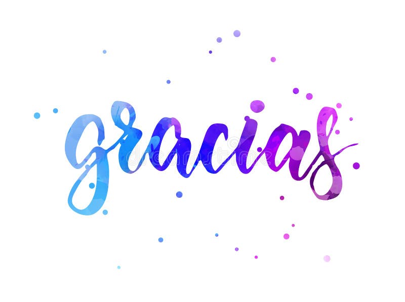 Gracias Watercolor Lettering Stock Vector - Illustration of lettering ...