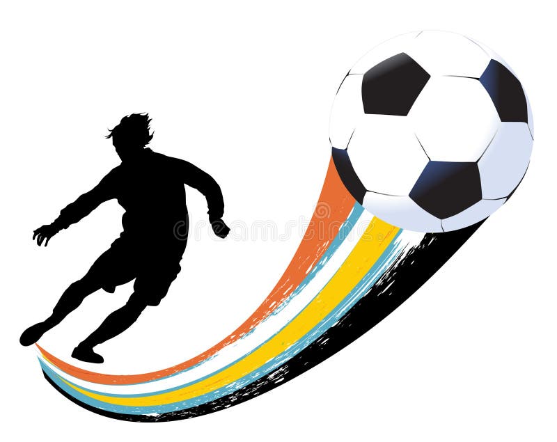 Soccer player and ball vector. Soccer player and ball vector