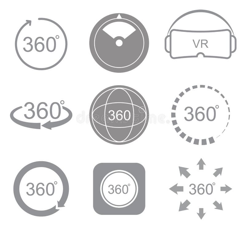 360 Grad Ansichtzeichen-Ikone lizenzfreie abbildung 360 Grad Ansichtzeichen-Ikone lizenzfreie abbildung