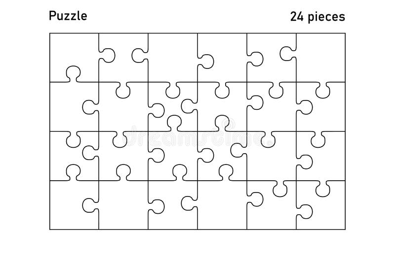 Grade De Quebra- Cabeça. Quebra-cabeça 24 Peças Ilustração do