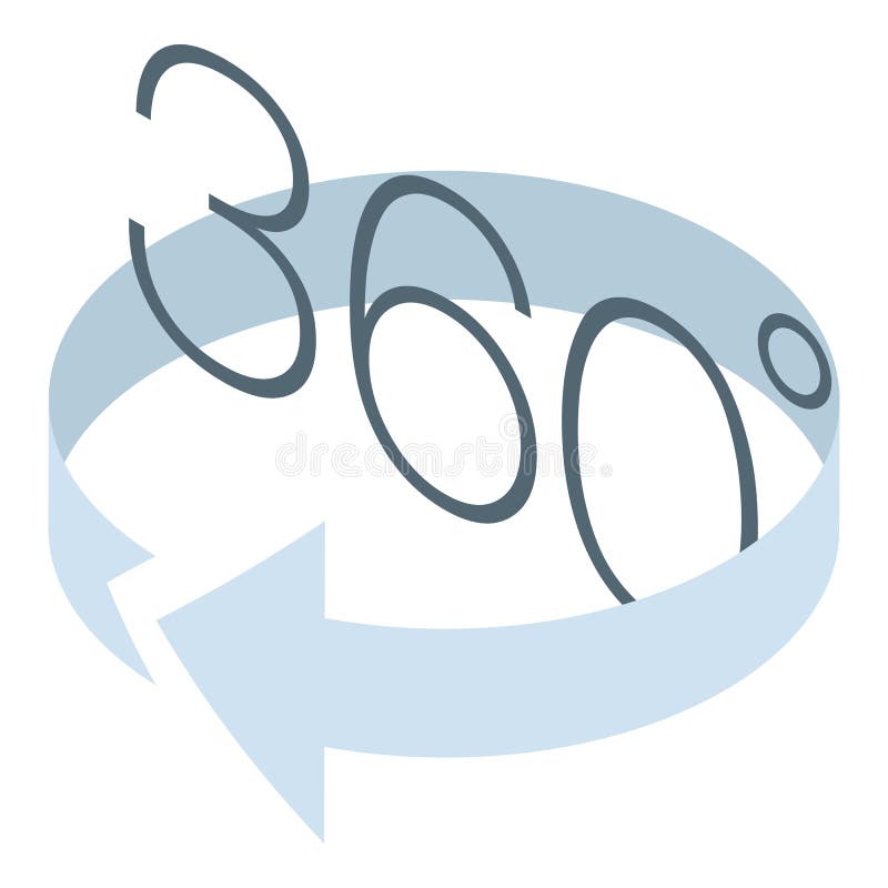 360 grade icon, isometric style royalty free illustration