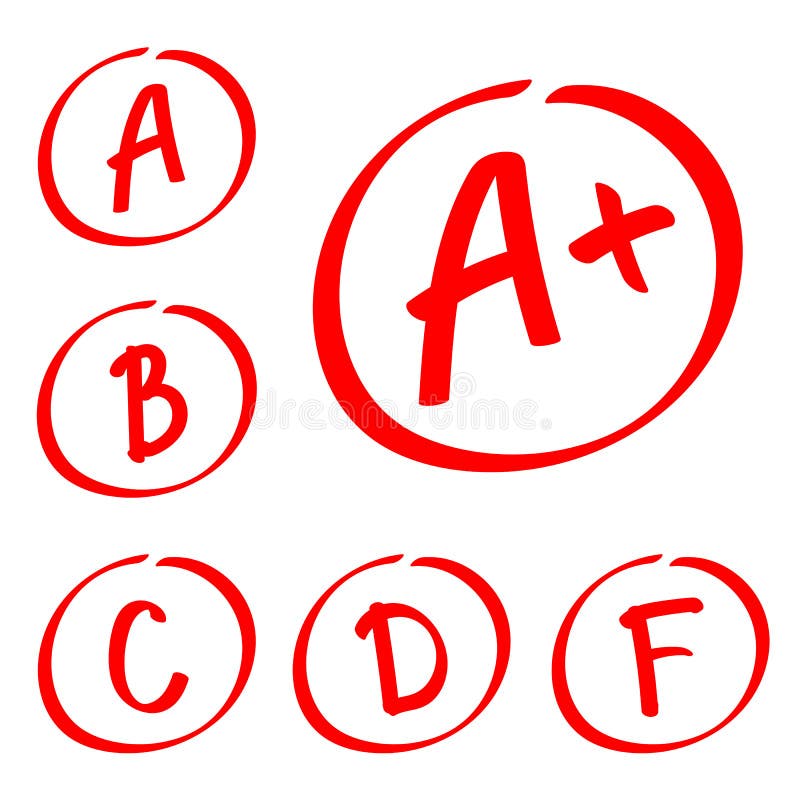 A+ grade hand drawn vector stock vector. Illustration of draw 103844109