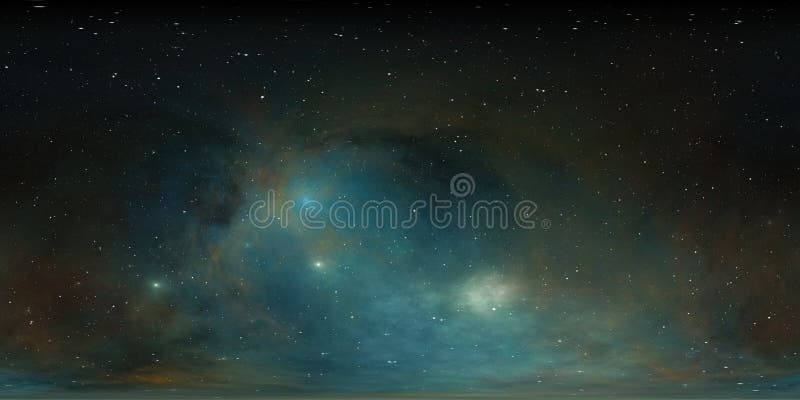 360 graders stellärt system och glödlampor. panoramabildsmiljö 360 hdri-karta. ekrektangulär projektion av sfäriskt panorama stock illustrationer