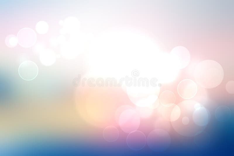 Gradient abstrait de texture légère en pastel bleue rose de fond avec les lumières circulaires rougeoyantes de bokeh Beau ressort illustration stock Gradient abstrait de texture légère en pastel bleue rose de fond avec les lumières circulaires rougeoyantes de bokeh Beau ressort illustration stock