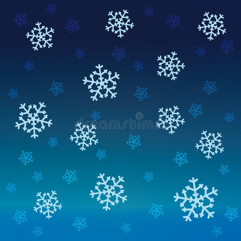 Gradient blue snow falling vector pattern