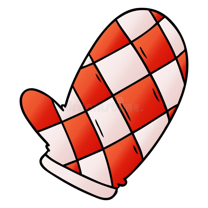 Gradient Cartoon Doodle of an Oven Glove Stock Vector Illustration of