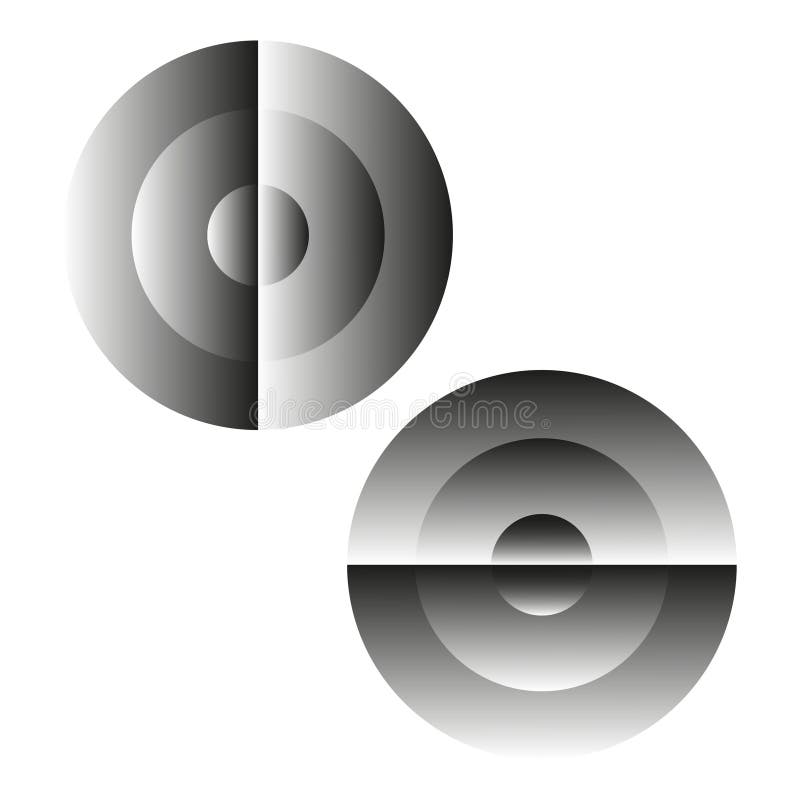 Gradient circle icon. Abstract concentric rings. Circular fade pattern. Vector design. stock illustration