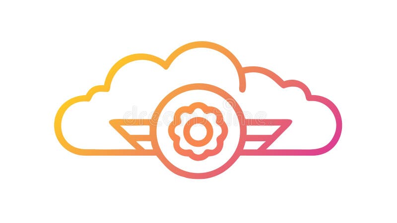 Gradient Cloud Gear Icon, Innovative Cloud Solutions, vector design Generative AI stock illustration