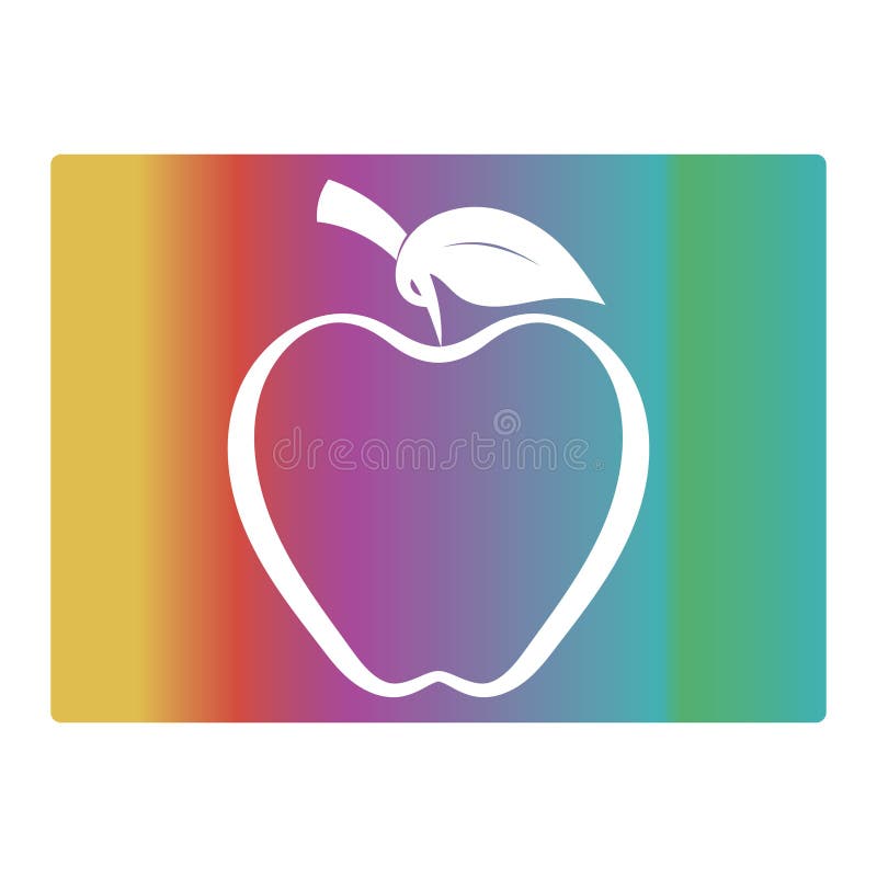 Gradient color apple background vector illustration