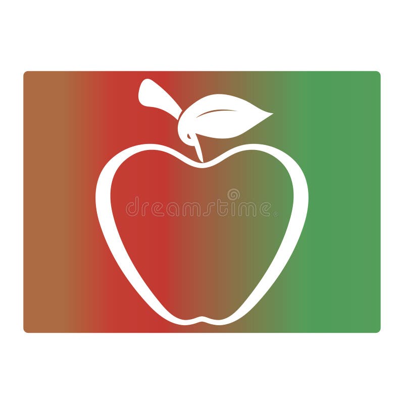 Gradient color apple background vector illustration