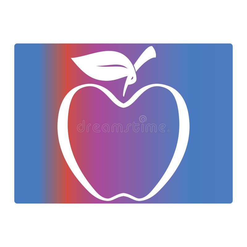Gradient color apple background stock illustration