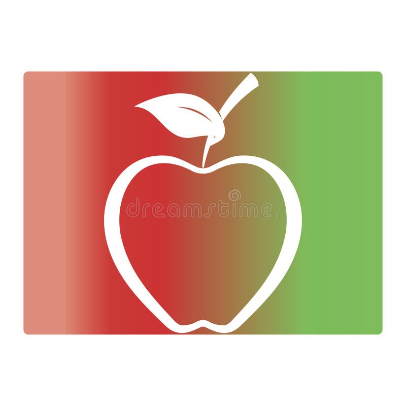 Gradient color apple background stock illustration